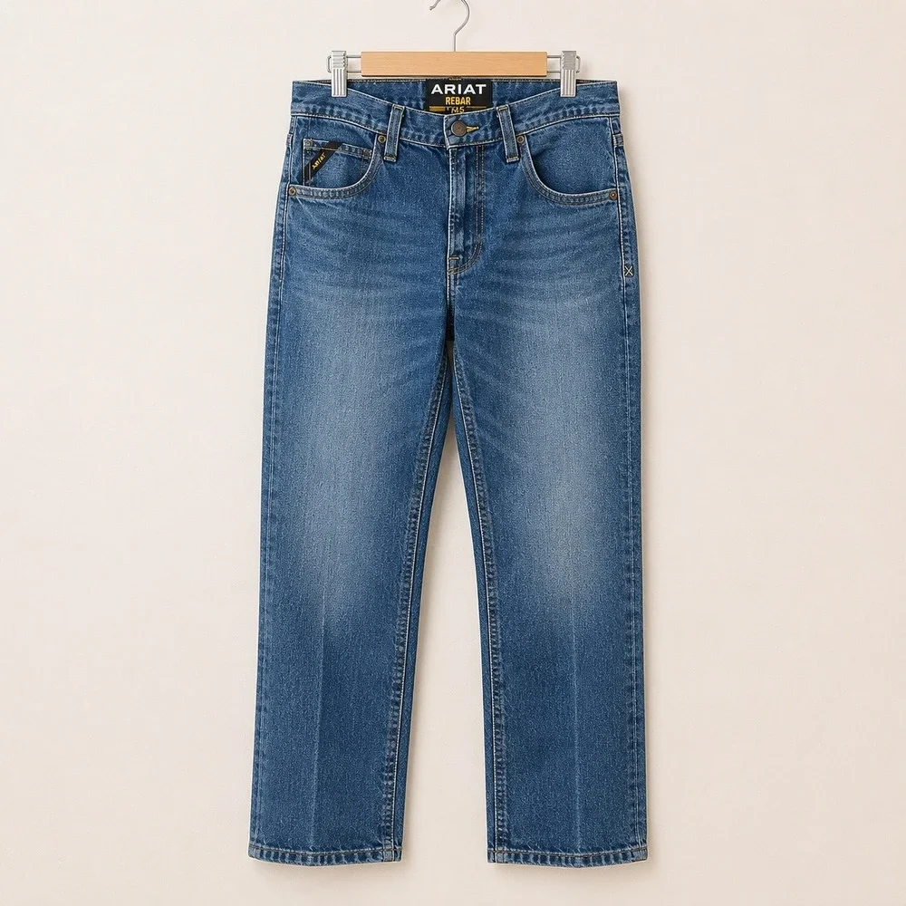 Ariat Rebar M5 Cowboycore Slim Straight Jeans Mens 38x30 Western Workwear Denim